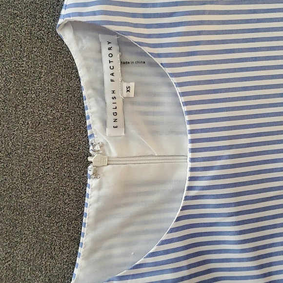 🆕️ English Factory Blue & White Striped Mini Dress SIZE: XS - Picture 15 of 16